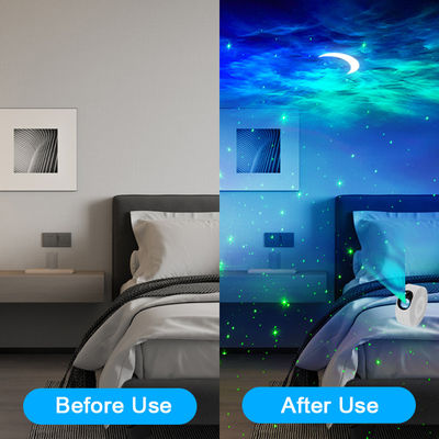 Multiscene RGB Star Moon Night Light , Voice Control Moon Nebula Lamp Projector