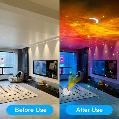 Multiscene ABS Star Moon Projector Lamp , Voice Control Moonlight Starlight Projector