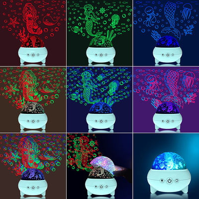 Bedroom RGB Star Projector Animal , Multiscene Mermaid Night Light Projector