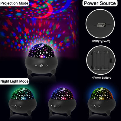 360 Degree Rotatable Starry Night Light Projector 9 Colors Adjustable For Kids