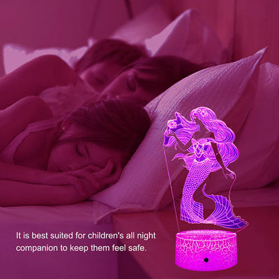 Portable Acrylic Mermaid 3D Lamp RGB LED 16 Colors Smart Touch