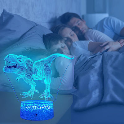 USB Portable 3D Lamp Illusion Dinosaur Multipurpose For Girls Boys