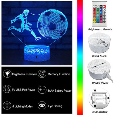 OEM Soccer LED 3D Illusion Night Light Dimmable Multiscene 5V 1A