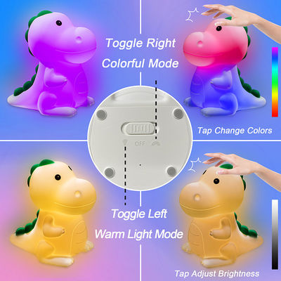 RGB Dinosaur Silicone Night Light Switch Button Control 5V 0.5W
