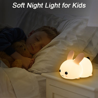 106x78.5x140mm Silicone Night Light Rabbit Shape 7 Colors Rechargeable