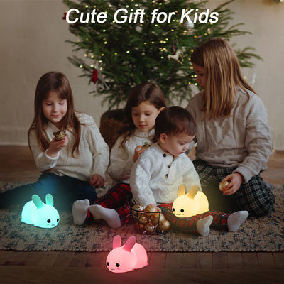 106x78.5x140mm Silicone Night Light Rabbit Shape 7 Colors Rechargeable