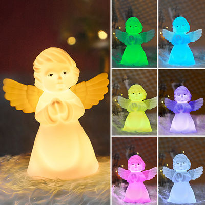OEM Multicolor Silicone Night Light Angel Shape Adjustable Brightness