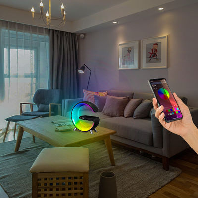 FCC Multicolor G Smart Light Sound Machine Durable G Speaker Lamp With Wireless Charging
