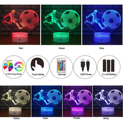 OEM Soccer LED 3D Illusion Night Light Dimmable Multiscene 5V 1A