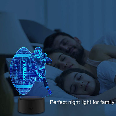 Multicolor RGB 3D Illusion Night Light Football Remote Control